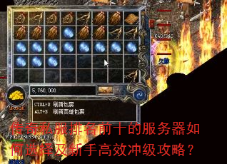 传奇私服排名前十的服务器如何选择及新手高效冲级攻略? 传奇私服排名前十的服务器如何选择及新手高效冲级攻略?