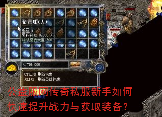 公益服网传奇私服新手如何快速提升战力与获取装备? 公益服网传奇私服新手如何快速提升战力与获取装备?