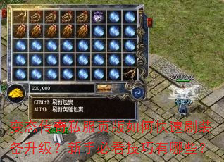 变态传奇私服页版如何快速刷装备升级?新手必看技巧有哪些? 变态传奇私服页版如何快速刷装备升级?新手必看技巧有哪些?